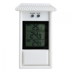 Waterproof Thermometer Garden GreenHouse Wall Temperature Measurement Max Min Value Display WHITE & BLACK -20~50C