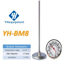 Bimetal dial stainless steel long probe compost soil thermometer