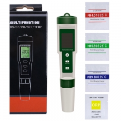 Digitale pH-meter, 5 In 1 TDS/EC/Zoutgehalte/SG/Temperatuurmeter Draagbare Pen Type PH Meter aquarium Zwembad Waterkwaliteit Tester voor thuiswater, hydrocultuur, aquaria, zwembaden(C-100