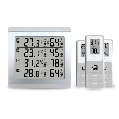 Temperature and Humidity Station with 3 Sensors,Digital Thermometer