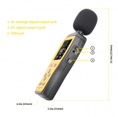 Digital Sound Noise Level Meter Decibel Audio Tester 30~130 dBA Color LCD Display Automotive Microphone db Meter