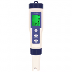 CL201 2 In 1 Water Quality Detector LCD Backlight Display CL/Temp Test Pen Residual Chlorine Meter For Aquarium Pool