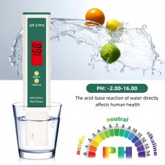 PH-2 Pro PH Meter Temperature Tester With ATC Litmus Tester Discoloration Backlight for Drinking Water Hydroponics Swimming Pool