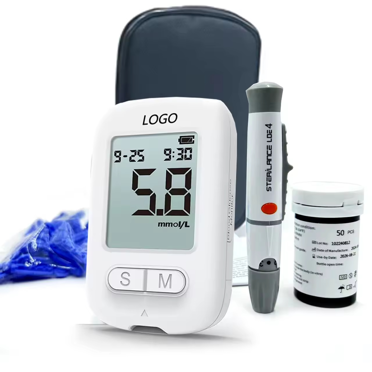 YH-ABB Accurate Fast Medical Blood Glucose Meter Kit Plus Blood Meter ...