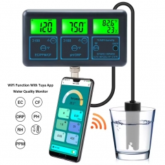 BLE-3188 7 in 1 Multiple Functions Function with WIFI Tuya App Online Digital PH Tester PH.EC.ORP.TDS.RH%.CF.Temperature Multi Function ph Meter