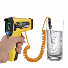 800C New Products LCD Display Handheld Thermometer -50~800 with Humidity and Dew Point IRT K Type Probe Thermometer Gun