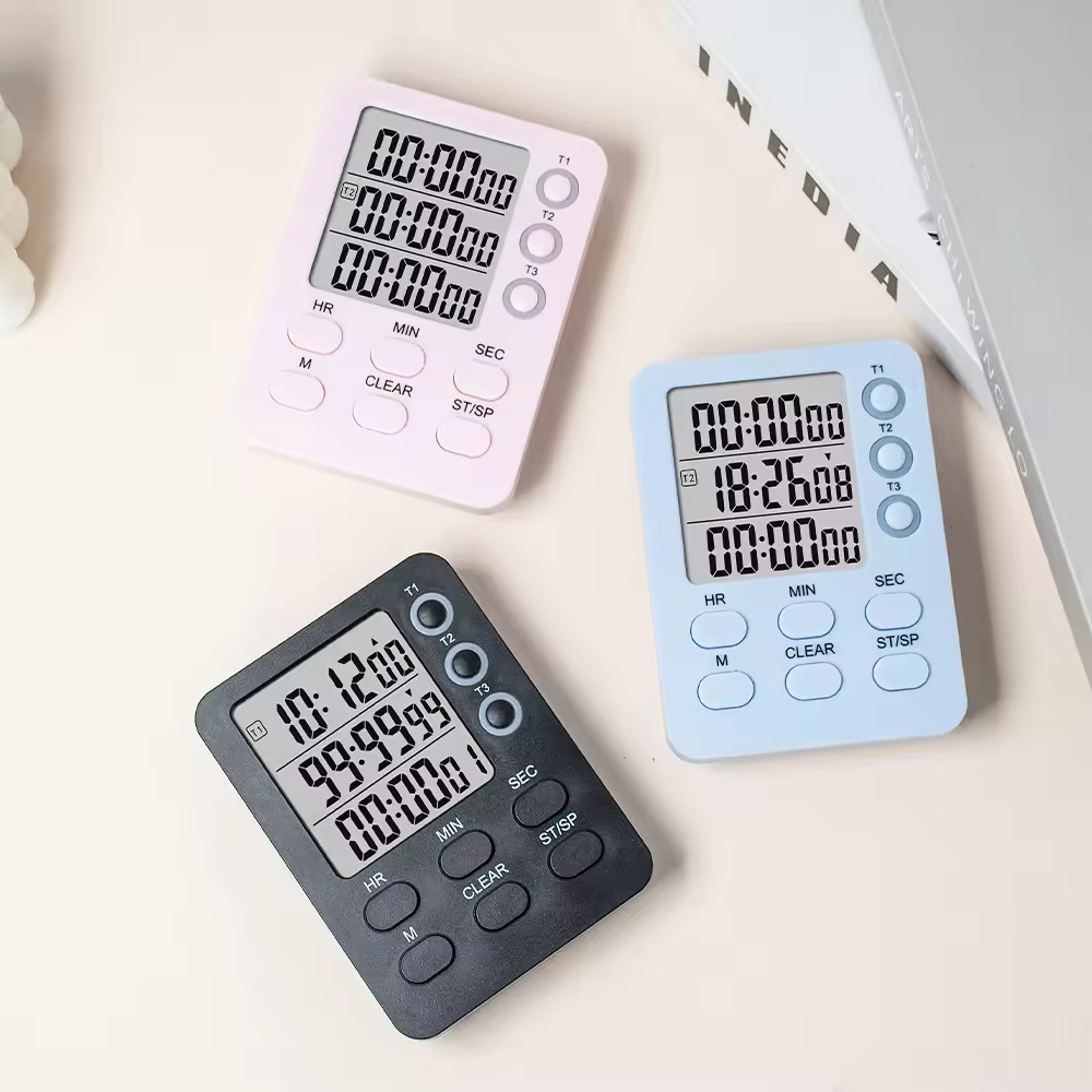 Counting When Cook YH5664 Digital Kitchen Timer, 3 Channels, Count UP/Down, Cooking Timer ...