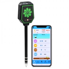 BLE-SO81 New Design High Quality Soil Moisture PH EC Fertility Salt Temperature Air Humidity 8-in-1 Soil Meter for Gardeners