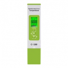 C-100 5 in 1 SALT/EC/TDS/S.G./TEMP Meter With LCD Display for Sea Water Aquarium Pool With Backlight