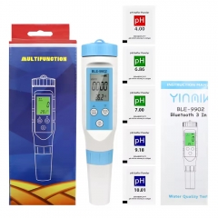 BLE-9902 Lab Smart Blue Tooth PH/EC / TEMP PH Meter BLE-9902 Water Quality Tester Pen for Aquarium
