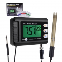 PHM-295 Digital Combo Temperature & pH Meter, Aquarium Thermometer pH Monitor with Automatic Calibration Function pH Meter