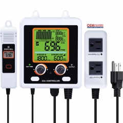 AQM_419 CO2 Controller Dual Outlets Control Regulators and Fans for Grow Room, NDIR Sensor CO2 Monitor and Controller(OEM)