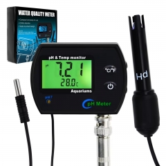 PHM-245 Digital 2-in-1 PH & Temperature Continuous Monitor Meter Backlight Dual Display 0.00~14.00pH DegC/ DegF