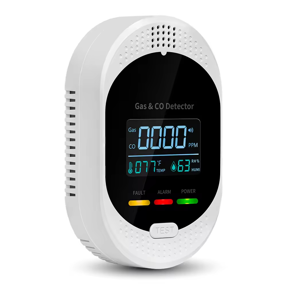 SR-907-5 4-in-1 Plug-in Natural Gas & CO Detector with LCD Display CH4 ...
