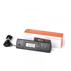 DS-1 Car Thermometer LCD Display C/F Clock Temperature Sensor Controller Indoor Outdoor Thermostat With Probe For Vehicle Car