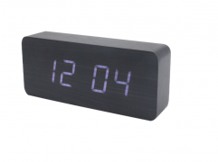 HX-1521 Desktop Multifunctional Wooden Electronic LED Clock