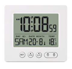 HX-TTH-02 China factory wholesale lcd radio contolled clock with 2 alarms