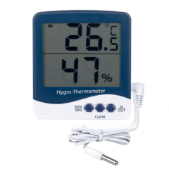SH-110 Digital Big LCD Indoor/outdoor Thermometer Hygrometer and Clock With Sensor Cable