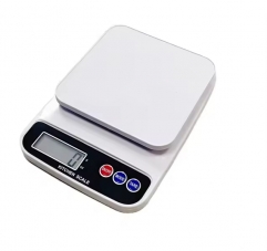ZD-220-White 5kg/1g 10kg/1g Portable Digital Electronic Kitchen Food Scale Plastic Weight Measuring Tool with Battery Power Source