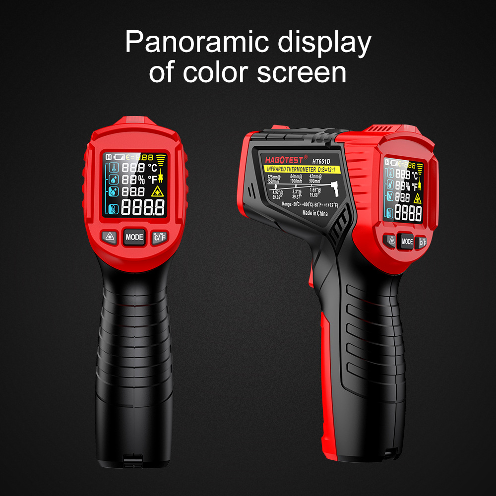 Laser Temperature R411 HT651D -50-800°C Infrared Thermometer Laser Temperature Meter -50-800 ...