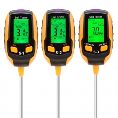 6-in-1 Digital Soil Tester - Moisture/PH/Sunlight/Temperature Monitor with Backlight LCD for Plant Garden & Farm