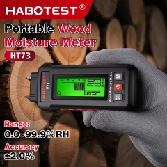Professional HT73 Digital Wood Moisture Meter High Accuracy Pin Type Firewood Lumber Building Materials Detector 10cm