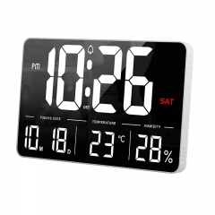 F600 WiFi Smart WiFi LED Wall Clock Large 13 Inch Digital Electronic with Temperature & Humidity Display Plug-In for Household Use