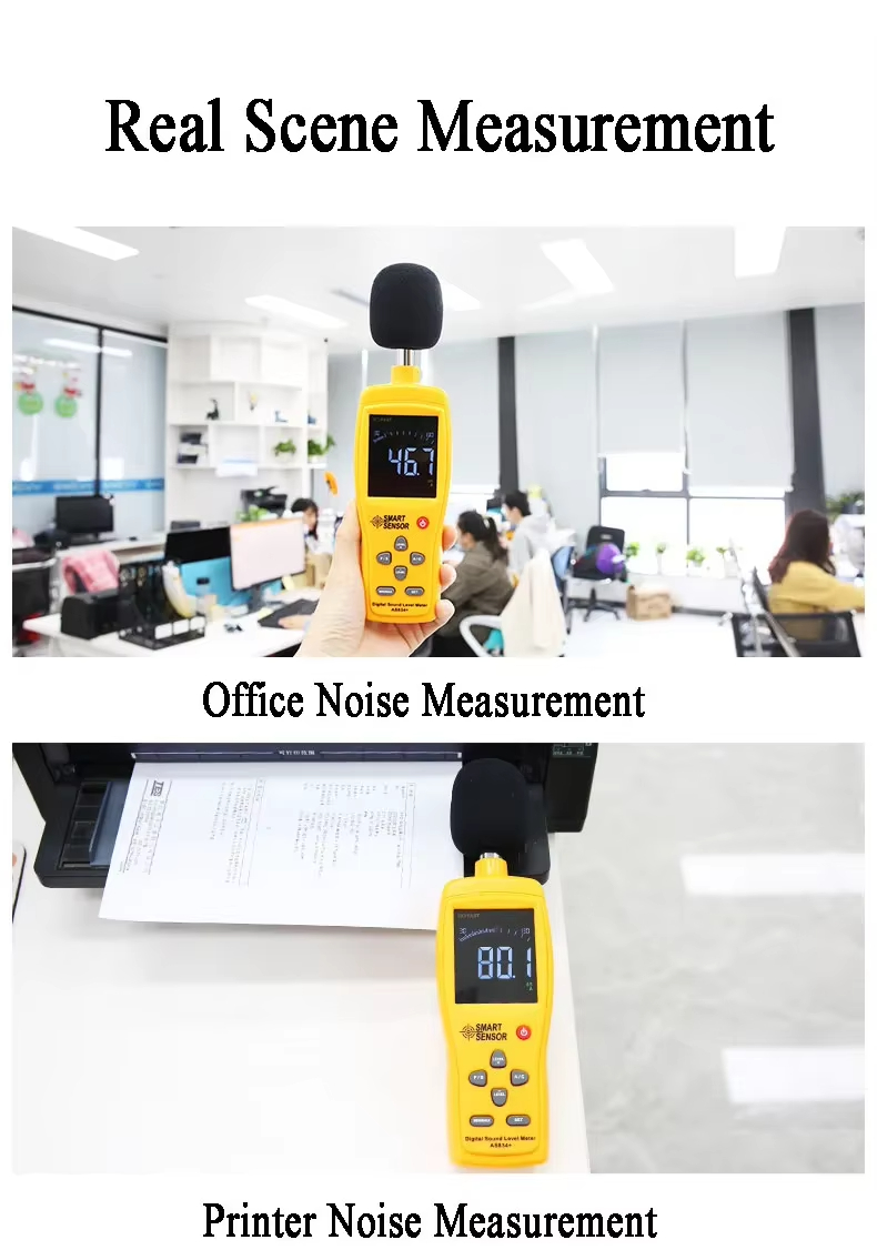 SMART SENSOR AS834+ Digital LCD Sound Level Meter Noisemeter 30-130dB ...