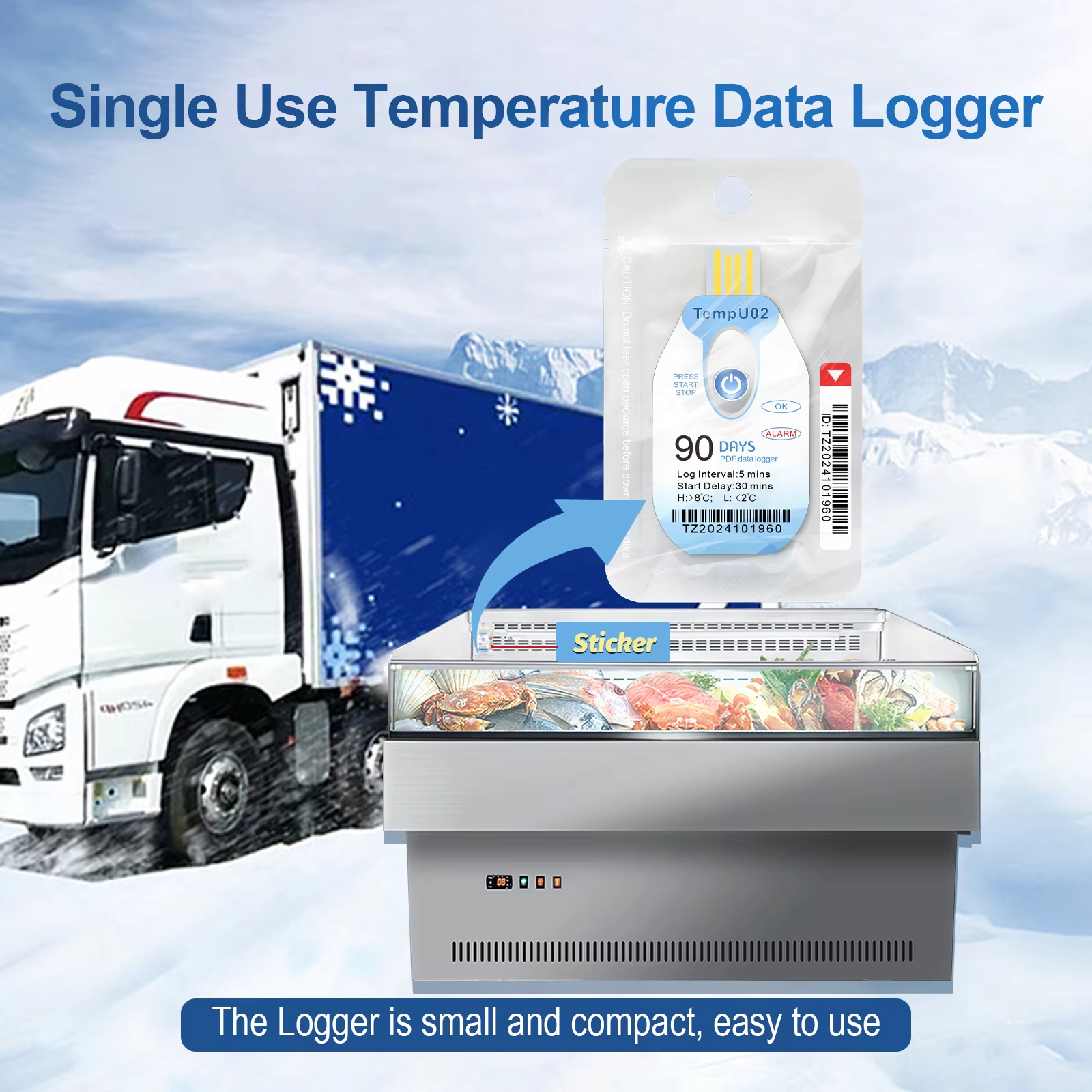 TEMPU02 Cheap USB Disposable Temperature Data Cold Chain Temperature ...