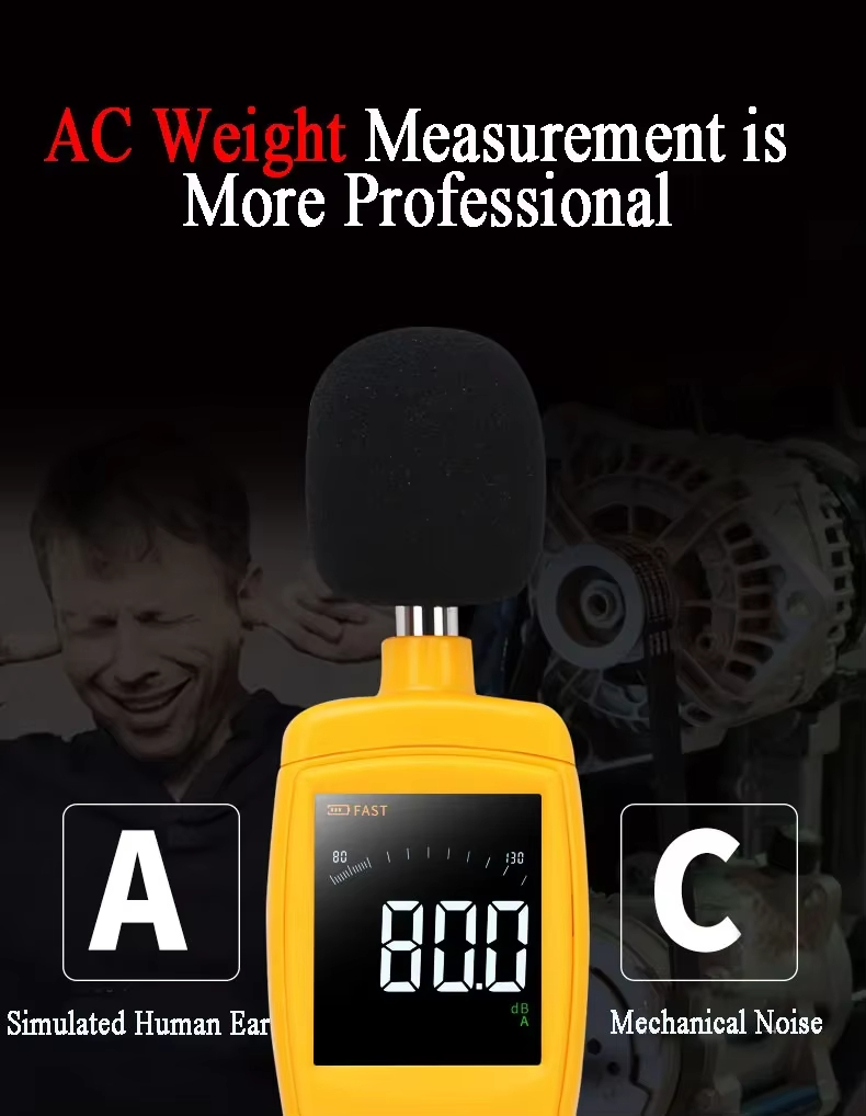 SMART SENSOR AS834+ Digital LCD Sound Level Meter Noisemeter 30-130dB ...