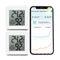 YZ6045B Wireless Thermometer/Hygrometer for IPhone/Android Mini Room Thermometer Hygrometer with App Alert,Sensor with Data Storage