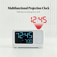 HX-812/811 Modern Electronic Desk Alarm Clock with Digital Projection Snooze Backlight Calendars-Office & Bedroom Decor