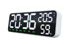 HX-2321 Large Digital LED Alarm Table Wall Clock with Adjustable Brightness Volume Temperature Humidity Calendar Display