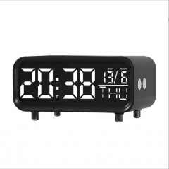 HX-2025 New Multi-Functional Night Light LED Display Digital Electronic Wireless Charging Table Alarm Clock