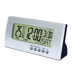 JM-H205 Multifunction Digital Thermometer Calendar Alarm Clock Dementia Day Features Modern Desk Clock Electronic Household ABS Material