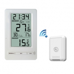 FT0802 Wireless Thermometer With Outdoor Temperature Sensor Clock Calendar Home Garden Use