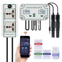 PH-W2823EU Online APP Control PH Controller Data Logger Function ECMeter Monitor 0-199.0ms/cm for Aquariums Hydroponics Aquacult pH Tester