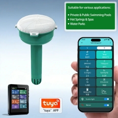 LONN-WT01 Tuya 8 in 1 PH/ORP/EC/TDS/Salt/Temp/CL/Specific Gravity Multi-Parameter Floating Swimming Pool Water Quality Tester Chlorine