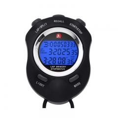 PS-910 Professional Portable Sports Stopawtch 100 Lap Memory Black Professional Stopwatches Water Resistant Battery Included