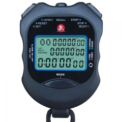 PS-2010 Professional Multifunctional Sports Stopawtch 10 Memory Lap Split Time 3 Rows Large Display Alarm Clock for Sports