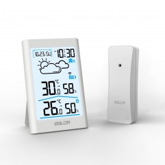 B0341-V3 Wireless Indoor/ Outdoor Temperature Humidity Weather Station Thermometer Hygrometer Weather Forecast Alarm Clock
