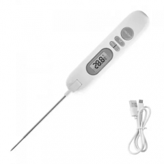 YZ6010 Folding Instant Read Meat Thermometer Digital Rechargeable Food Thermometer with Calibration, Magnet, Backlight for Cooking, Grill