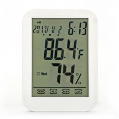 TH038 Portable LCD Digital Temperature Humidity Meter Clock LED Household Hygrometer Thermometer Climate Greenhouse Grower Instrument