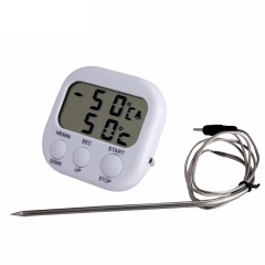 TA286 Digital Kitchen Thermometer LCD Display Long Probe for Grill Oven Food Meat Cooking Alarm Timer Temperature Outdoor