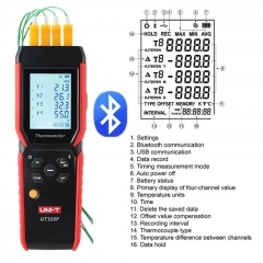 UT325F Industrial LCD Digital Thermometer 4 Channel Temperature Data Logger K J T E R S N Type Thermocouple Tester-C USB