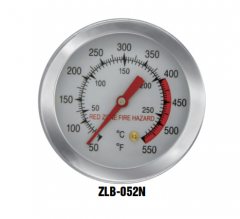 ZLB-052N 0~300℃（50~550℉）RED ZONE FIRE HAZARD Bimetal BBQ Thermometer