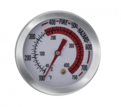ZLB-054A 40~400℃（100~750℉）Red Fire HAZARD Oven meat Stainless Steel Bimetal BBQ Thermometer